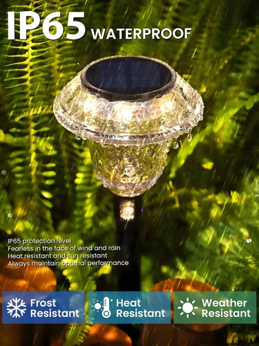 Miniatura 6 de SOLPEX - Luces solares para caminos de jardín, decoración de luces solares para jardín, iluminación impermeable de paisaje alimentada por energía