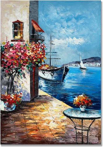 Miniatura 24 de Alenoss Pinturas Metálicas Abstractas 100% Hechas a Mano Lienzo Arte de Pared Textura Gruesa Única Superficie Áspera Pintura al Óleo Moderna 48x24