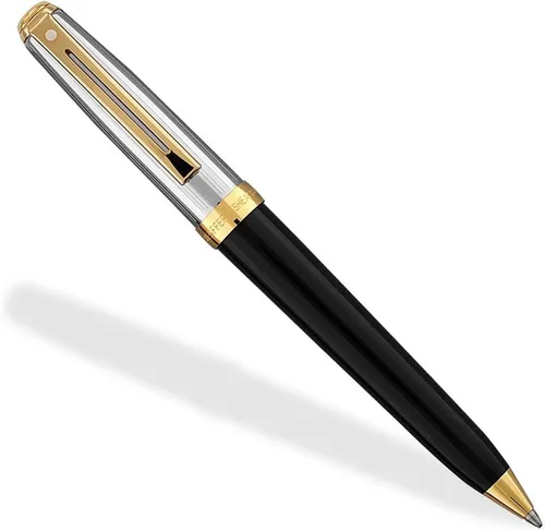 Sheaffer Prelude - Bolígrafo de laca de ónix negro con tapa de paladio perseguido y ribete chapado en oro de 22 quilates
