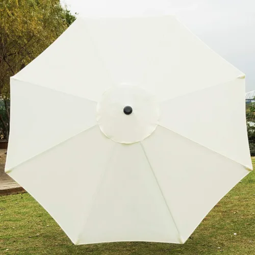 Miniatura 5 de Sunnyglade Sombrilla de patio de 9 pies para exteriores con 8 varillas resistentes (beige)