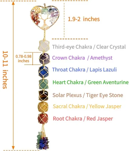 Miniatura 2 de Anjiucc Adornos colgantes de cristal hechos a mano para ventana de auto, 7 chakras, adorno para el hogar, yoga, meditación, decoración del coche