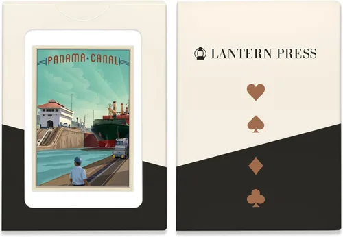 Miniatura 4 de Lantern Press Canal de Panamá, Litho (52 cartas de juego, baraja de cartas tamaño póquer con comodines)