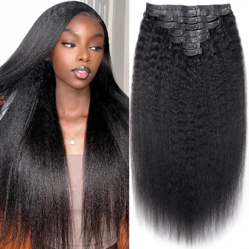 Miniatura 37 de Extensiones de cabello con clip de 12 pulgadas, rizado birmano, negro natural, extensiones de cabello con clip rizado birmano, cabello humano real