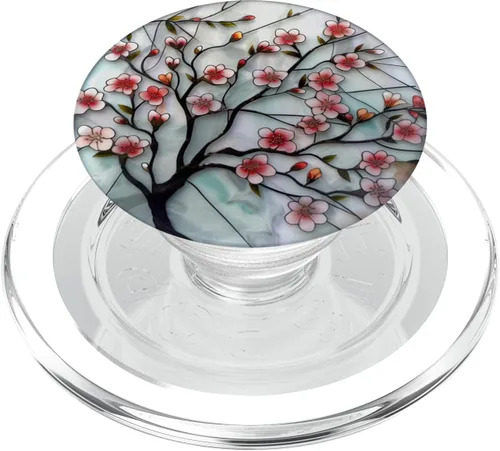 Miniatura 8 de vidrieras de color agua flores de cerezo PopSockets intercambiables PopGrip