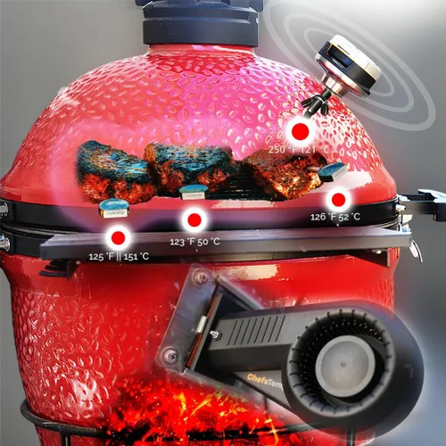 Miniatura 7 de ProTemp S1 Termómetro inteligente patentado para parrillas con Hub, Wi-Fi y Bluetooth para Weber, Big Green Egg, parrillas para ahumar, offset