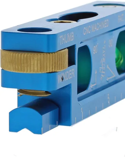 Miniatura 5 de Nivel Eléctrico IDEAL 35-206 Nivel de Electricista de Aluminio CNC Mecanizado con 2 Viales de Acrílico, Mordaza Magnética, Enrollador de Pulgar, Azul