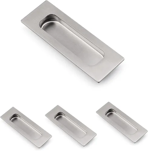 Miniatura 9 de HOMOTEK Paquete de 4 tiradores de puerta corrediza empotrados de 5.91 pulgadas para puertas corredizas de granero, cajón de gabinete, tamaño pequeño