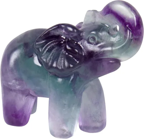 Miniatura 12 de Escultura de elefante de cristal de obsidiana negra de 2 pulgadas, hecha a mano, piedra curativa, figura de animal, decoración espiritual
