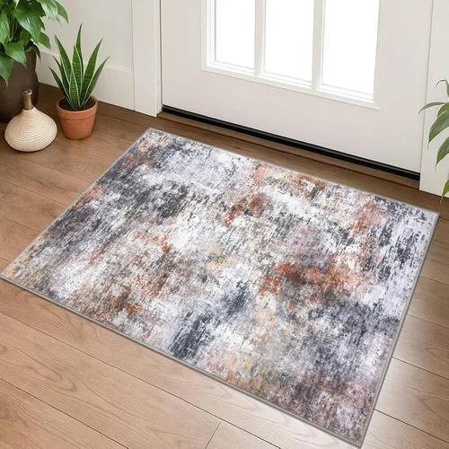 Miniatura 50 de Lansny Alfombra pequeña abstracta de 2 x 3 pies, alfombra de entrada, alfombra lavable para puerta de entrada, alfombra lavable antideslizante