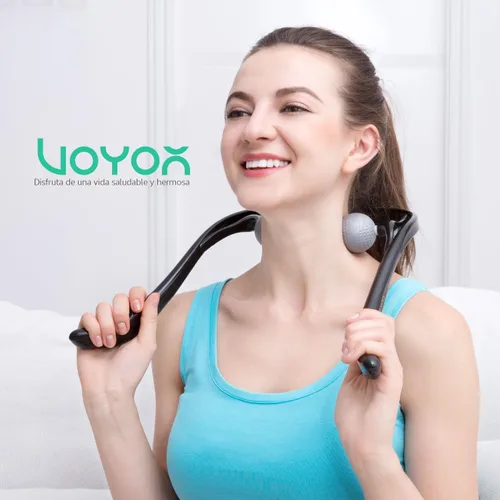 Miniatura 7 de VOYOR Masajeador de cuello Shiatsu de tejido profundo de doble punto de gatillo masajeador de hombro para aliviar el dolor, diseño de mango