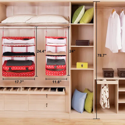 Miniatura 32 de TABITORA - Estantería portátil y plegable de gran capacidad con ganchos para colgar, ideal como almacenamiento para viajes