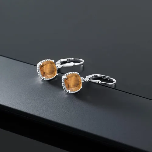 Miniatura 112 de Gem Stone King Aretes colgantes de plata de ley 925 de 0.315 pulgadas para mujer