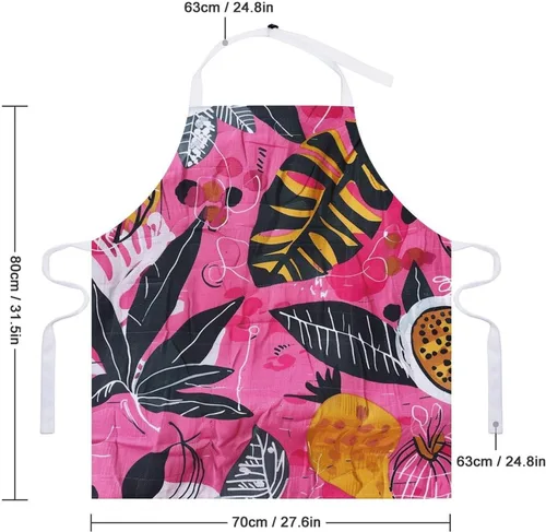 Miniatura 2 de MUSM Apron for Adults - 27.6 X 31.5 Inch, Heavy-Duty Polyester Aprons with Two Large Pockets, Waterproof Peach Line Style Kitchen Apron for Cooking