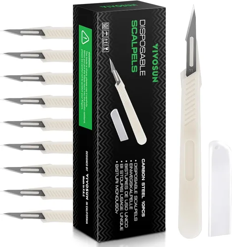 Miniatura 9 de VIVOSUN Cuchillas de acero de alto carbono #10 para plantas de corte y propagación