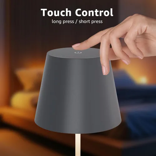 Miniatura 7 de uuffoo Paquete de 2 lámparas de mesa inalámbricas recargables de 5000 mAh, luces a pilas, control táctil, lámparas de escritorio portátiles LED de 3