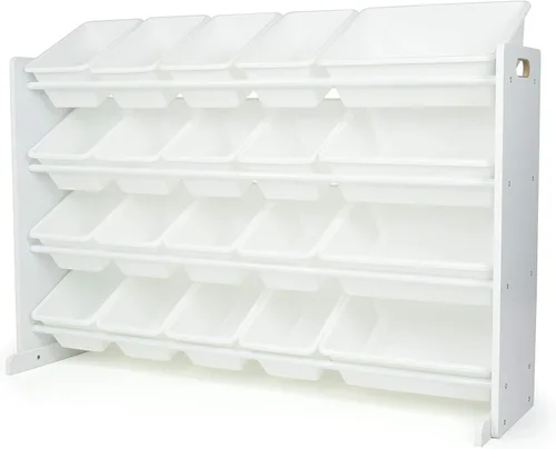 Humble Crew - Organizador de juguetes extragrande con 20 contenedores de almacenamiento, en color blanco/blanco