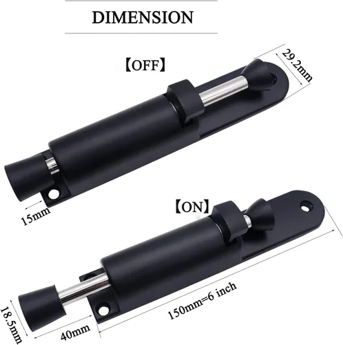 Miniatura 2 de Tope de puerta Kickdown, paquete de 2 topes de puerta fáciles de escalonar, con resorte, telescópico, para poner y quitar, de goma, ajustable, Negro