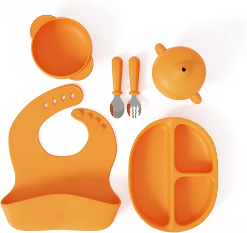 Miniatura 11 de Set de alimentación para bebés y bebés en silicona de grado alimenticio (juego de 10 piezas)