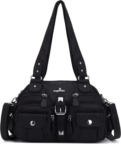Angel Kiss Hobo - Bolsos cruzados para mujer, bolso de hombro con múltiples bolsillos, bolsos tipo hobo suaves, correa extraíble, bolsos de cuero