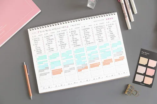Miniatura 5 de PAPERIAN Believe TIME Tracker - Planificador de estudio sin fecha de tamaño A4, lista de tareas/programador (gris)