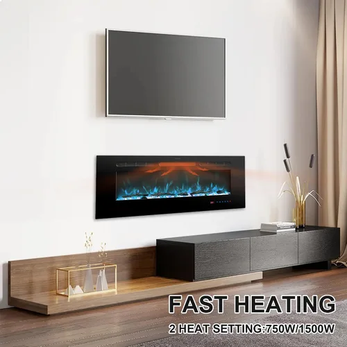 Miniatura 7 de Insertos de chimenea eléctrica de 30 pulgadas, calentador de chimenea empotrado y montado en la pared para uso en interiores con control remoto, 13