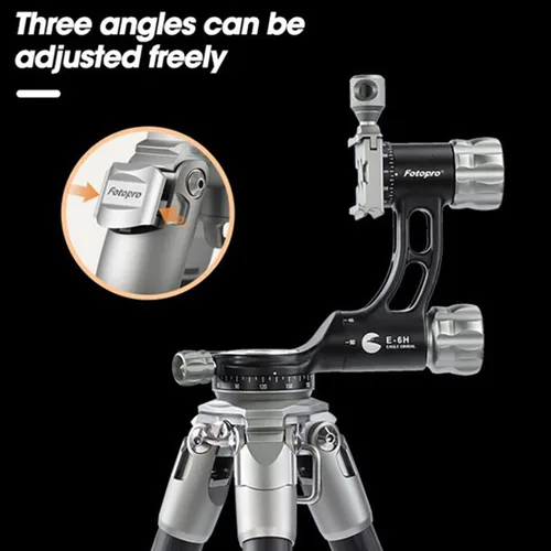 Miniatura 5 de Fotopro Cabeza de cardán E-6H, cabeza de cardán, cabeza de lente grande, cabeza de fotografía de vida silvestre, cabeza de fotografía deportiva