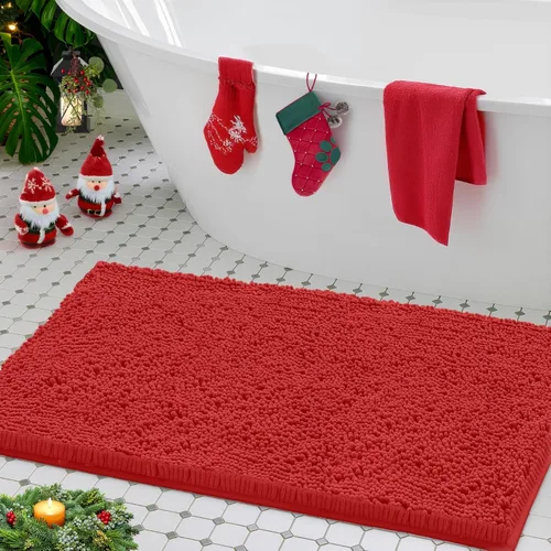 Miniatura 20 de LuxUrux Tapete de microfibra afelpada, de felpilla extrasuave, pelo largo de 1 pulgada, muy absorbente, para baño o ducha, lavar y secar a máquina