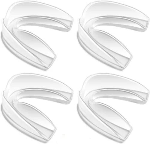Coolrunner Protector bucal deportivo, paquete de 4 protectores bucales atléticos, protector bucal profesional moldeable juvenil para máxima