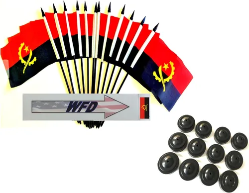 Miniatura 13 de Paquete de 12 banderas de escritorio de oficina en miniatura de poliéster Afganistán de 4 x 6 pulgadas y pequeñas banderas de mesa, 1 docena de mini