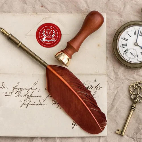 Miniatura 2 de CRASPIRE Sello de cera de zorro para libros, hojas de 1.181 in, cabeza de latón extraíble retro vintage con mango de madera para invitaciones