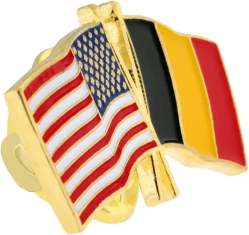 Miniatura 118 de PinMart Pin de solapa esmaltado con bandera de la amistad cruzada de Estados Unidos y el mundo