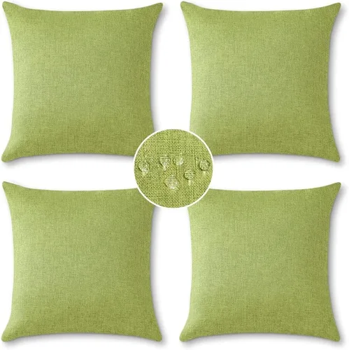 Miniatura 10 de OTOSTAR Juego de 4 fundas de almohada impermeables para exteriores, fundas decorativas para cojines de jardín, fundas de almohada cuadradas