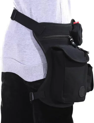 Miniatura 5 de Hebetag Riñonera para exteriores, bolsa de lona para hombres y mujeres, para viajes, táctica, motocicleta, ciclismo, senderismo, camping, muslo