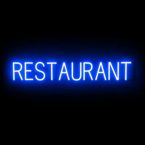 Miniatura 35 de SpellBrite Letrero EAT Letrero de neón para comer con luz LED azul, 13.1 x 6.3 pulgadas
