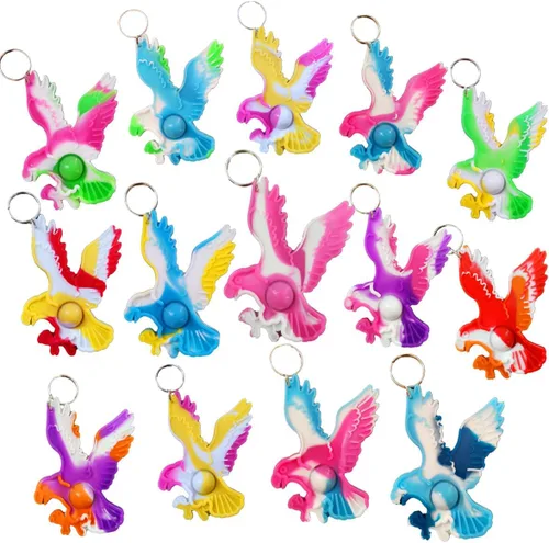 Paquete de 30 mini llaveros pop de águilas a granel, regalos para niños y niñas, suministros pequeños para fiestas de cumpleaños y premio