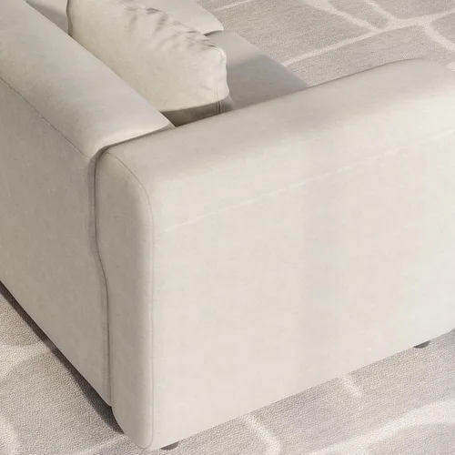 Miniatura 5 de Sofá modular modular de 3 plazas, terciopelo moderno con funda de cojín extraíble y lavable para espacios pequeños, marco de madera maciza, 108.66