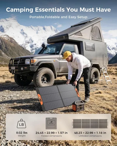 Miniatura 2 de ZOUPW Panel solar portátil de 110 vatios tipo N 16BB para central eléctrica, panel solar plegable mono para Jackery 300/500/Ecoflow/Anker