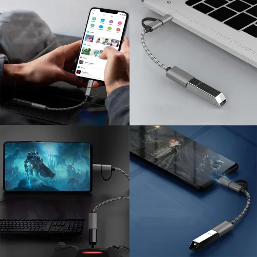 Miniatura 5 de Adaptador USB C/Micro USB a USB 2 en 1, cable adaptador USB a USB C OTG compatible con Samsung Galaxy S21 S22 S23 Note 20/10 A53, Google Pixel y más