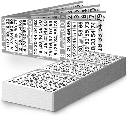 Miniatura 3 de Hojas de papel de bingo – 3 caras, 12 x 4 pulgadas – Paquete de 500 tarjetas de bingo desechables – Papel reciclable Dauber para personas mayores