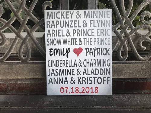 Miniatura 7 de Cartel personalizado con temática de Disney, regalo de boda, lienzo personalizado, parejas de Disney, personalizado para novia y novio, gran regalo