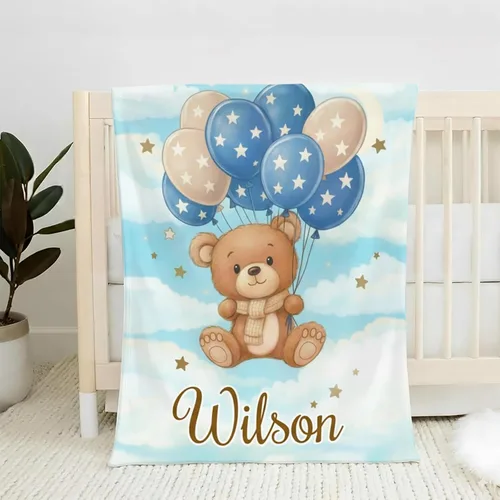 Miniatura 2 de Manta de bebé personalizada para niños y niñas, manta de bebé personalizada ultra suave y acogedora con nombre para niños pequeños, manta de cama
