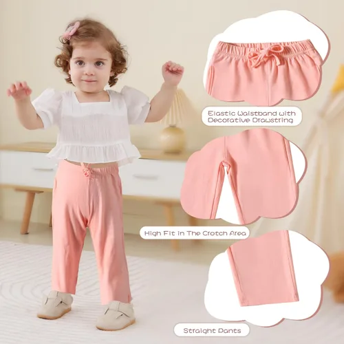 Miniatura 3 de Kionio Conjunto de ropa de 3 piezas con diseño de lunares de malla para niña pequeña