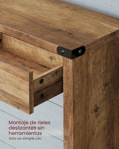 Miniatura 5 de VASAGLE Mesa Consola para Sofá, Mesa de Entrada Estrecha de 63 Pulgadas con 3 Cajones, Estante Inferior, Esquinas de Metal, para Sala de Estar