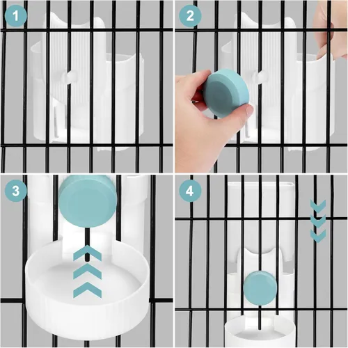 Miniatura 7 de ShineMe - Comedero automático para gatos y dispensador de agua, 35 onzas, comedero automático por gravedad para colgar alimentos y agua