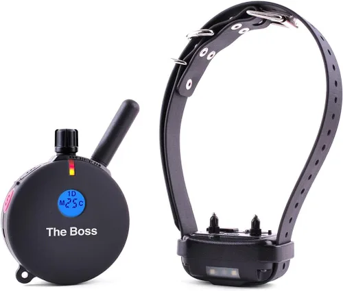 Miniatura 3 de Educator ET-800 The Boss E Collar para entrenamiento de perros con control remoto, rango de 1 milla, impermeable, 100 niveles de estimulación
