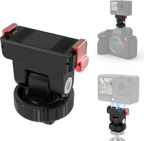 Miniatura 9 de PULUZ Soporte de montaje rápido para DJI Osmo Action 5 Pro/4/3, zapata fría con agujero de tornillo de 1/4 pulgadas y ajuste de inclinación de 75°
