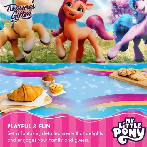 Miniatura 3 de Treasures Gifted Decoraciones de cumpleaños con licencia oficial de My Little Pony, telón de fondo de 4.25 pies de alto x 6 pies de ancho