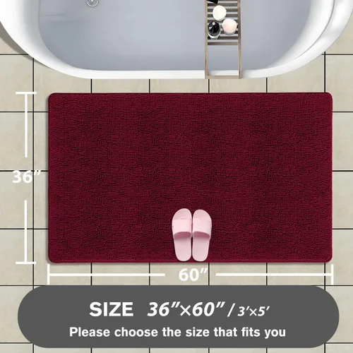 Miniatura 297 de Alfombra de baño pequeña de 12 x 18 pulgadas, lavable y absorbente, antideslizante, alfombra de baño de felpilla gruesa y suave para baño, ducha