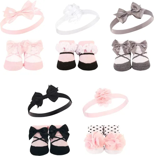 Miniatura 53 de Hudson Baby Conjunto de regalo de diadema y calcetines para niña Coral floral