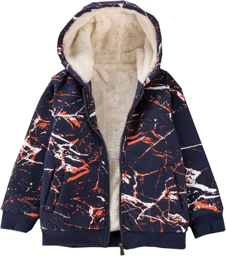 Miniatura 4 de Bumeex - Sudadera Sherpa con capucha forro polar y cremallera para niño
